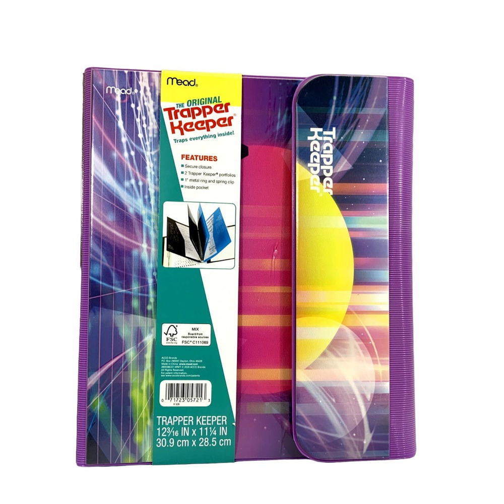 Vintage Trapper Keeper Purple Sunset‎ Binder Retro 80s 90s Portfolio Mead NEW